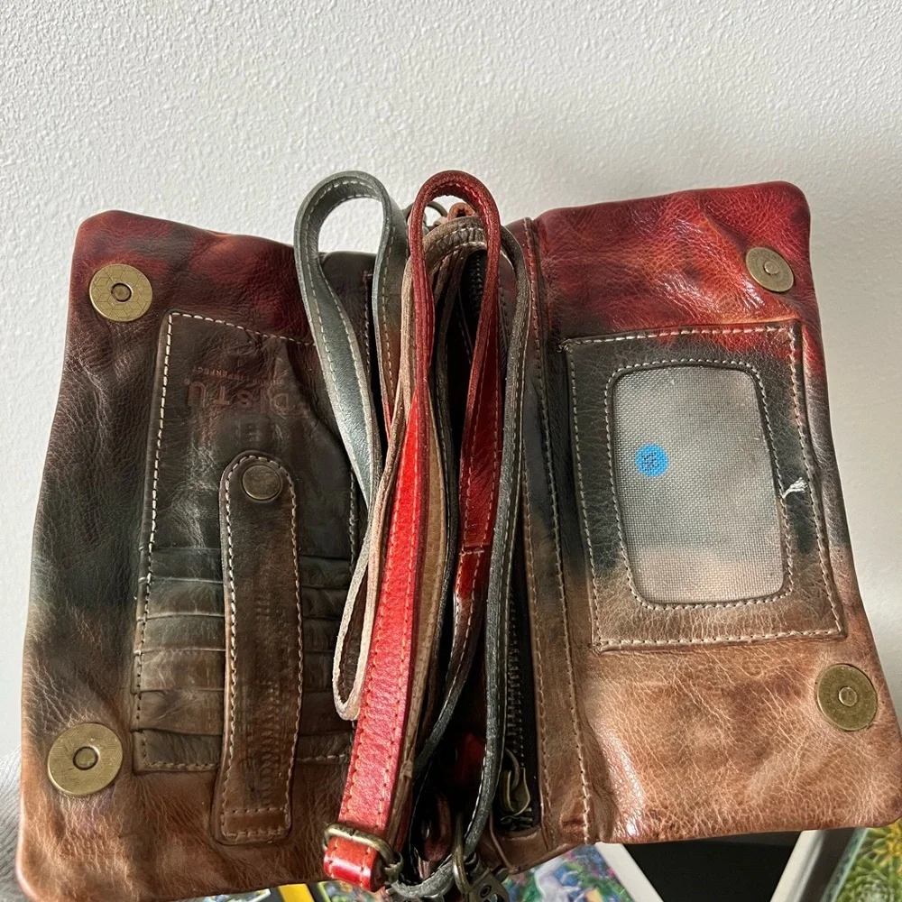 BED|STU Red and Brown Leather Crossbody Bag - Picture 2 of 3